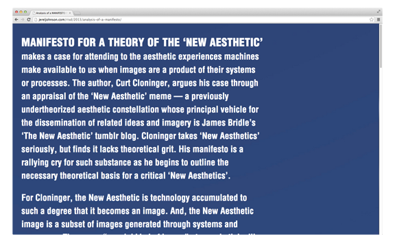 Analysis of a Manifesto